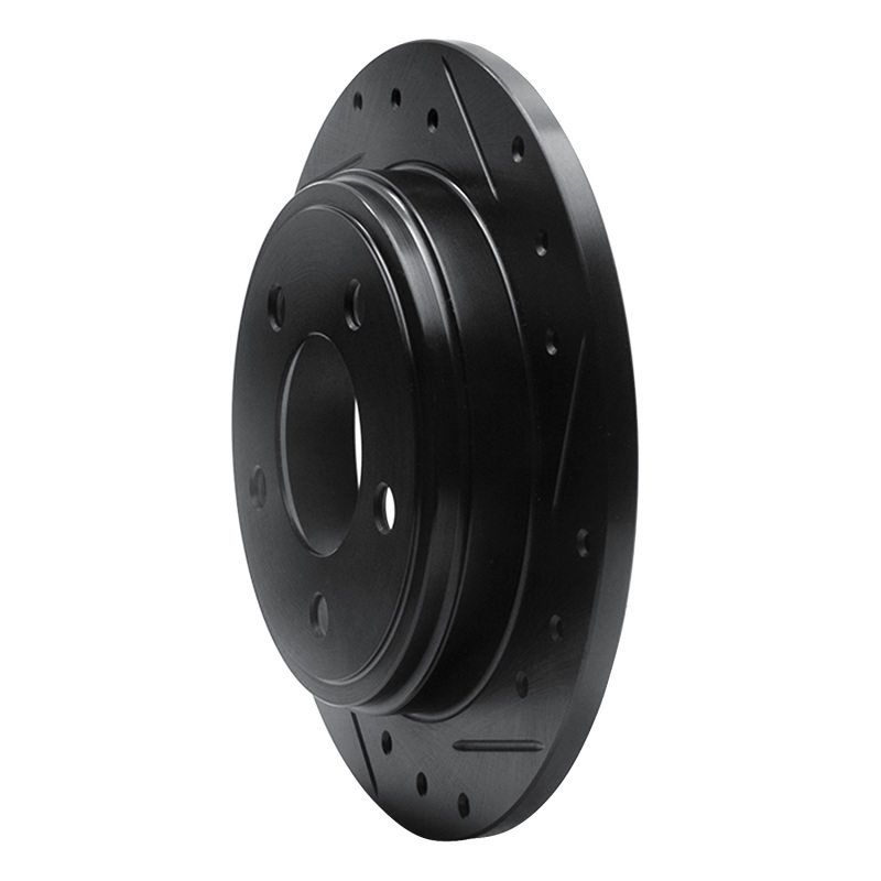 Chrysler LHS Brake Rotor (1) - Rear Right - R1 Concepts - Drilled & Slotted - Black - `93-`04